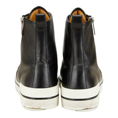 エルメス ハイカット サイドジップ スニーカー サイズ:43 ブラック レザー メンズ HERMES 【中古】