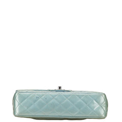 シャネル ココマーク マトラッセ25 ダブルフラップ チェーン ショルダーバッグ メタリックグリーン パテントレザー レディース CHANEL 【中古】