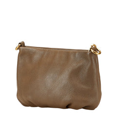 マークジェイコブス ロゴプレート ショルダーバッグ グレージュ レザー レディース MARC JACOBS 【中古】