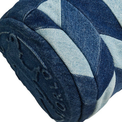 ハンティングワールド ロゴ ドラムバッグ ハンドバッグ ショルダーバッグ ブルー デニム レディース HUNTING WORLD 【中古】