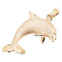K14YG イエローゴールド ダイヤ イルカ ドルフィン ペンダントトップ レディース 【中古】
