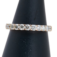 K18PG ピンクゴールド ダイヤ0.70ct ハーフエタニティ リング 指輪 レディース 13号 【中古】