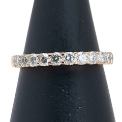 K18PG ピンクゴールド ダイヤ0.70ct ハーフエタニティ リング 指輪 レディース 13号 【中古】