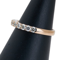 K18PG ピンクゴールド ダイヤ0.70ct ハーフエタニティ リング 指輪 レディース 13号 【中古】