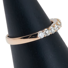 K18PG ピンクゴールド ダイヤ0.70ct ハーフエタニティ リング 指輪 レディース 13号 【中古】