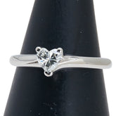 Pt900 プラチナ ダイヤ0.327ct 1P ハート モチーフ リング 指輪 レディース 11号 【中古】