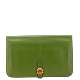 エルメス ドゴンGM 二つ折り財布 グリーン系 スイフト レディース HERMES 【中古】