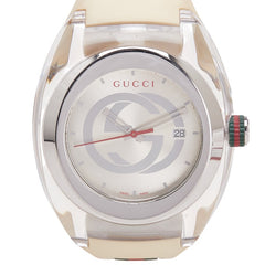 グッチ インターロッキングG シンク SYNC 腕時計 137.1 クオーツ シルバー文字盤 ステンレススチール ラバー メンズ GUCCI 【中古】