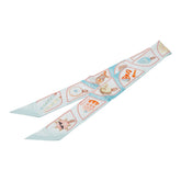 エルメス ツイリー FUNNY ICE CREAM ファニー アイスクリーム スカーフ ライトブルー マルチカラー レディース HERMES 【中古】