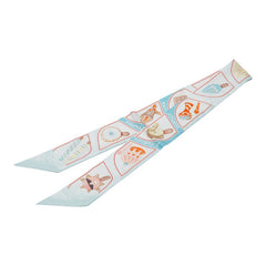 エルメス ツイリー FUNNY ICE CREAM ファニー アイスクリーム スカーフ ライトブルー マルチカラー レディース HERMES 【中古】