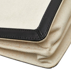 バレンシアガ ネイビー ポシェット ショルダーバッグ 339937 ベージュ ブラック キャンバス レザー レディース BALENCIAGA 【中古】