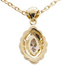 K18YG イエローゴールド ダイヤ0.25ct ダイヤ0.06ct ネックレス レディース 【中古】