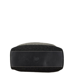 コーチ トートバッグ ブラック グレー ウール レザー レディース COACH 【中古】