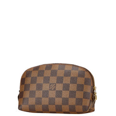 ルイ ヴィトン ダミエ ポシェット コスメティック PM ポーチ N47516 ブラウン PVC レザー レディース LOUIS VUITTON 【中古】