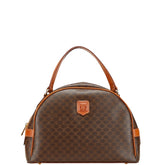 セリーヌ マカダム ハンドバッグ ブラウン PVC レザー レディース CELINE 【中古】