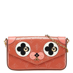 ルイ ヴィトン モノグラム ヴェルニ ポシェット フェリーチェ ドッグ 犬 チェーンウォレット ポシェット M62767 ローズピンク パテントレザー レディース LOUIS VUITTON 【中古】