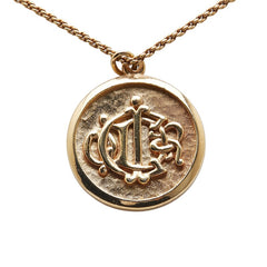ディオール ロゴ ネックレス ゴールド メッキ レディース Dior 【中古】