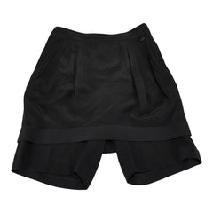 シャネル ハーフパンツ キュロット サイズ:36 ブラック シルク レディース CHANEL 【中古】