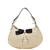 サルヴァトーレフェラガモ ヴァラリボン ワンショルダーバッグ EZ-21 B667 ベージュ ブラック ナイロン キャンバス レディース Salvatore Ferragamo 【中古】