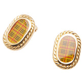 バーバリー チェック柄 イヤリング ゴールド マルチカラー メッキ レディース BURBERRY 【中古】