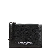 バレンシアガ ロゴ コインケース 小銭入れ 二つ折り財布 ブラック レザー レディース BALENCIAGA 【中古】