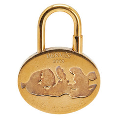 エルメス 地中海 2003年 カデナ キーホルダー チャーム ゴールド メッキ レディース HERMES 【中古】