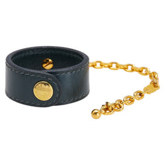 エルメス ノマド 手袋ホルダー グローブホルダー グリーン ゴールド ボックスカーフ レディース HERMES 【中古】