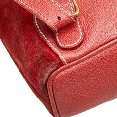 グッチ バンブー リュック バックパック 003 2058 0030 レッド スウェード レザー レディース GUCCI 【中古】