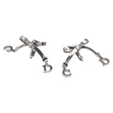 ディオール CDロゴ リボン モチーフ イヤリング ガンメタル シルバー メタル レディース Dior 【中古】