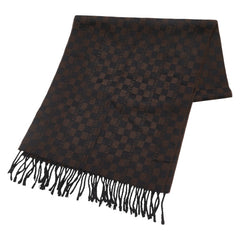フェンディ ロゴ マフラー ブラウン ブラック ウール レディース FENDI 【中古】
