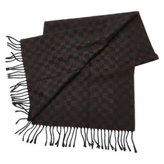 フェンディ ロゴ マフラー ブラウン ブラック ウール レディース FENDI 【中古】