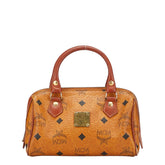 エム シー エム ヴィセトス ロゴグラム ハンドバッグ ブラウン PVC レザー レディース MCM 【中古】