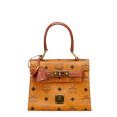 エム シー エム ヴィセトス ロゴグラム ハンドバッグ ブラウン PVC レザー レディース MCM 【中古】