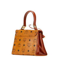 エム シー エム ヴィセトス ロゴグラム ハンドバッグ ブラウン PVC レザー レディース MCM 【中古】