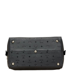 エム シー エム ヴィセトス ロゴグラム ボストンバッグ ショルダーバッグ 2WAY ブラック ナイロン レザー レディース MCM 【中古】