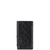 シャネル カンボンライン ココマーク 長財布 ブラック ラムスキン レディース CHANEL 【中古】