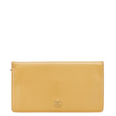 シャネル ココボタン 長財布 イエロー レザー レディース CHANEL 【中古】