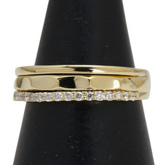 K18YG イエローゴールド ダイヤ0.20ct ハーフエタニティ リング 指輪 レディース 12.5号 【中古】