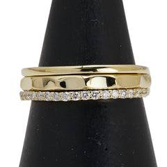 K18YG イエローゴールド ダイヤ0.20ct ハーフエタニティ リング 指輪 レディース 12.5号 【中古】