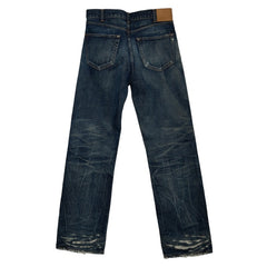 セリーヌ 21SS デニム ジーンズ ダメージ加工 サイズ:31 2N397229N インディゴブルー コットン メンズ CELINE 【中古】