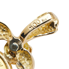 K24 ゴールド K18YG イエローゴールド ダイヤ0.05ct マン島キャット エリザベス 1/25oz 1991年 コイン ペンダントトップ レディース 【中古】