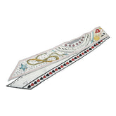 ディオール ミッツァ 運命の輪 スカーフ ホワイト マルチカラー シルク レディース Dior 【中古】