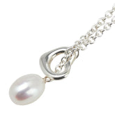 ティファニー エルサ ペレッティ オープンハート ラリアット パール ネックレス SV925 シルバー レディース TIFFANY&Co. 【中古】