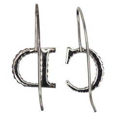 ディオール CDロゴ ラインストーン ピアス ブラック メタル レディース Dior 【中古】