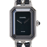 シャネル プルミエール 腕時計 サイズ:M H0451 クオーツ ブラック文字盤 ステンレススチール メタル レザー レディース CHANEL 【中古】