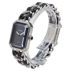 シャネル プルミエール 腕時計 サイズ:M H0451 クオーツ ブラック文字盤 ステンレススチール メタル レザー レディース CHANEL 【中古】