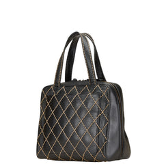 シャネル ワイルドステッチ ココマーク ハンドバッグ ブラック レザー レディース CHANEL 【中古】