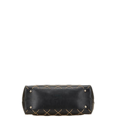 シャネル ワイルドステッチ ココマーク ハンドバッグ ブラック レザー レディース CHANEL 【中古】