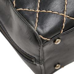 シャネル ワイルドステッチ ココマーク ハンドバッグ ブラック レザー レディース CHANEL 【中古】