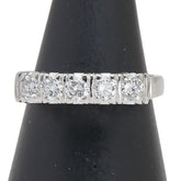 Pt900 プラチナ ダイヤ0.53ct 一文字 リング 指輪 レディース 10号 【中古】